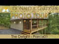 Tiny house plan with a rustic cabin facade and one bedroom The Dwight