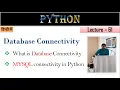 Python Database Connectivity Lecture 61 MYSQL Connectivity in Python