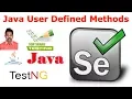 Selenium Tutorial For Beginners 15 Java For Selenium User Defined Methods in Java G C Reddy
