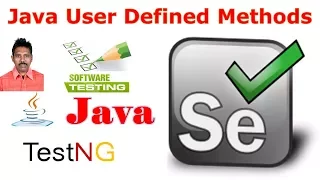 Selenium Tutorial For Beginners 15 Java For Selenium User Defined Methods in Java G C Reddy