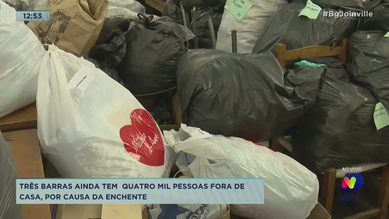 Três Barras ainda tem quatro mil pessoas fora de casa, por causa da enchente