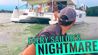 SAILBOAT RUN AGROUND! 3 Dinghies Rescue 42ft Catamaran Ep. 50