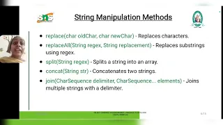 String Manipulation Methods OOPS SNS INSTITUTIONS