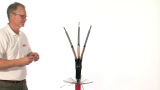 installation of a heatshrink termination on a three core mv armoured cable