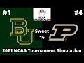 SWEET 16 - #1 Baylor vs #4 Purdue - NCAA Basketball 10 Simulation!