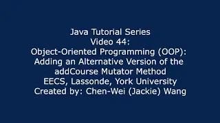 EECS1021 Java Tutorial 44