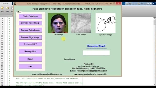 Matlab Code for Fake Biometric Recognition Using Image Processing