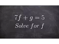 How to solve a two step literal equation