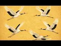 Japanese Crane Art 4K (4 Hours) | Elegant Gold Wallpaper with Soft Classical Piano Music