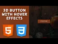 3D Button with HTML and CSS How to create a 3D button with CSS Transforms and Transitions
