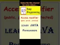 Access modifiers in JAVA