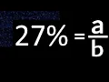 27 to fraction 27 percent to fraction convert percentage to fraction