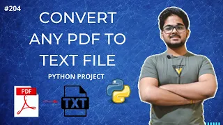 Convert any pdf file to text file python project for beginners python project tutorial