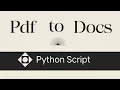 Python Script Convert PDFs to Word Documents DOCX