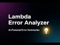 AWS Lambda Hackathon Lambda Error Analyzer