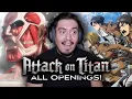FIRST TIME watching Attack On Titan - All Openings (1-9) | Reaction
