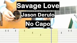 Download Savage Love Guitar Tutorial No Capo (Jason Derulo) Melody Guitar Tab Guitar Lessons for Beginners MP3