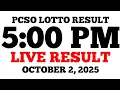 Download Lagu Lotto Result Today 5:00 PM Draw October 2, 2025 PCSO LIVE Result