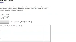 Logic - 2 evenlySpaced Java Tutorial codingbat com