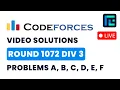 Codeforces Round 1072 Div 3 Solutions - A to F by Vibhaas TLE Eliminators