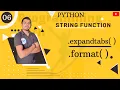string expandtabs function in python string format function in python Hindi