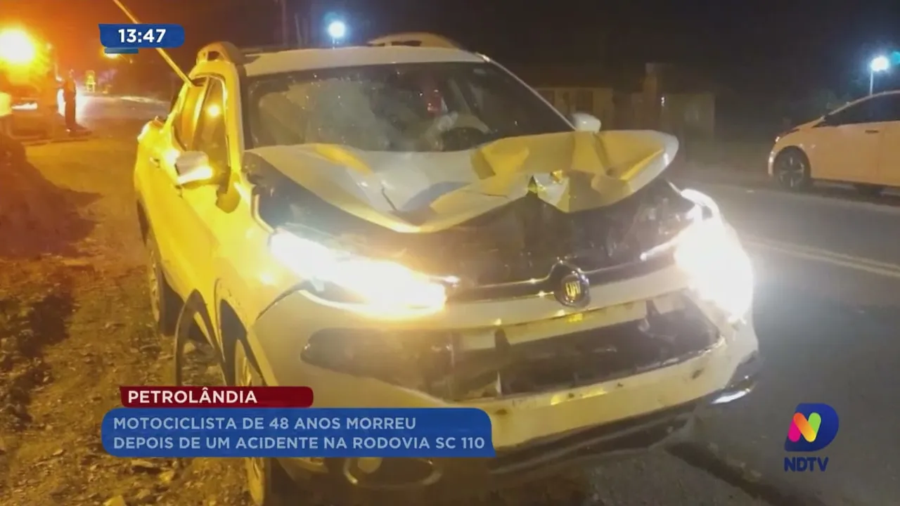 Motociclista de 48 anos morreu depois de um acidente na rodovia SC-110