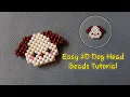 Easy 2D Dog Head Bead Tutorial BEADS KEYCHAINS Gantungan Kunci Manik Manik Kepala Anjing 2D