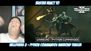 Buster Reaction to Helldivers 2 - Python Commandos Warbond Trailer