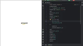 How to Draw the Amazon Logo using Python Turtle ASMR No Talking