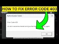 How To Fix Roblox Authentication Failed Error Code 403 EASY