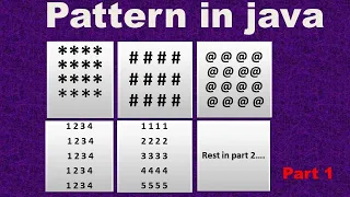 Pattern in java Square pattern Pattern by using nested loop java pattern part 1