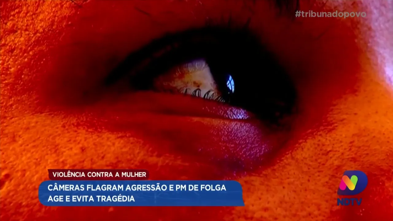 Violência contra a mulher: câmeras flagram agressão e PM de folga age e evita tragédia