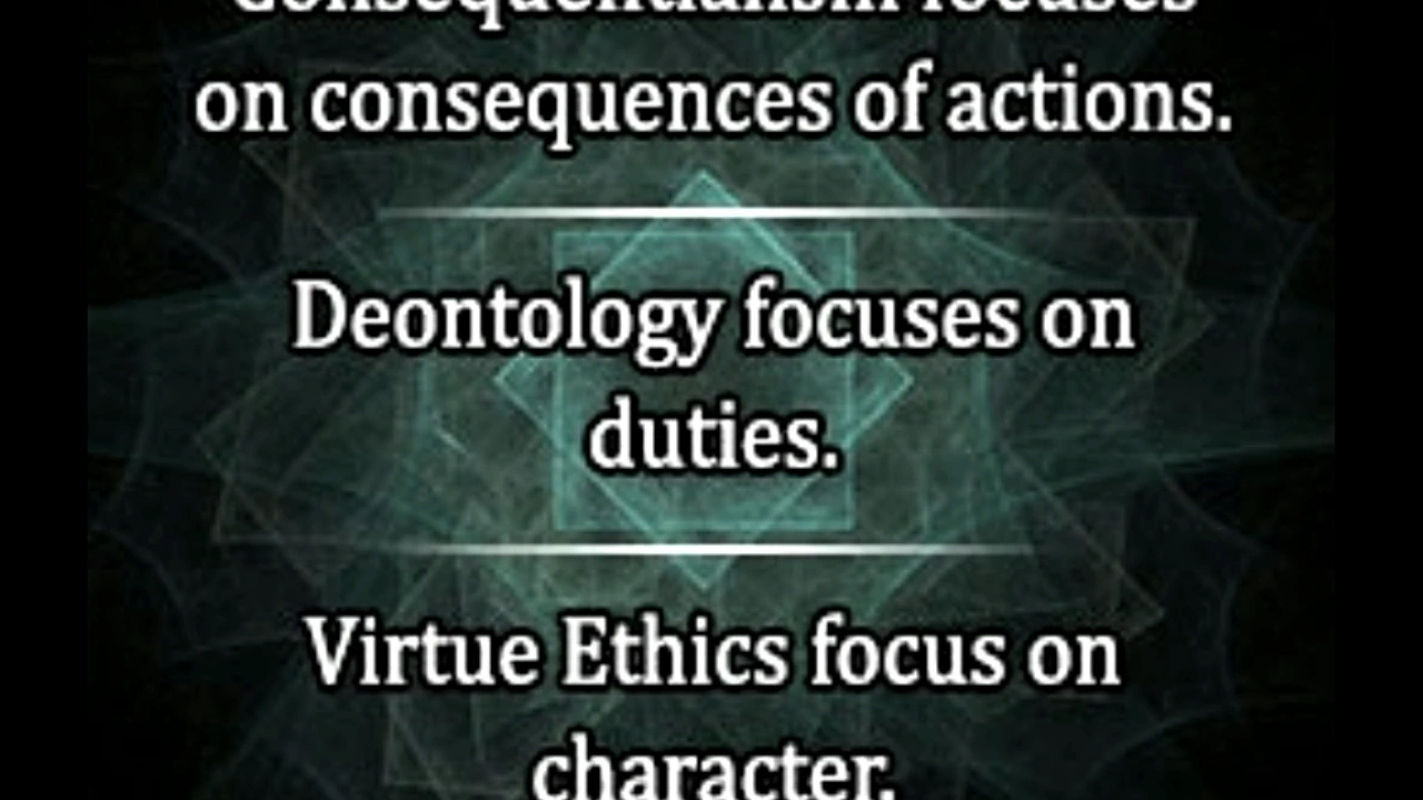 A Comparison Consequentialism Vs  Deontology Vs  Virtue Ethics
