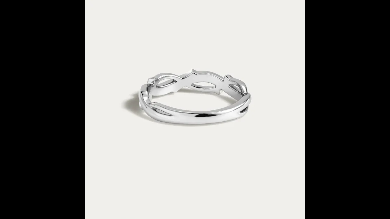 Intertwined Thorn Vine Pavé Lab Diamond Wedding Band