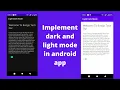 how to implement dark and light mode in android studio