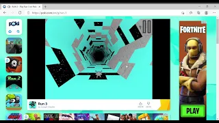 Me playing Run 3 on Poki com and making it to level 21 There was pain