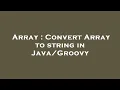 Array Convert Array to string in