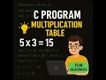 C Program to Print Multiplication Table of a Number Beginner Friendly Tutorial