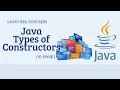Types of Constructors in Java in Hindi Default vs Parameterized Constructor Java Constructors