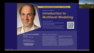 Dr. Don Hedeker - Introduction to Multilevel Modeling