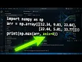 Python Numpy Max Function