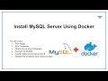 Install MySQL Server Using Docker
