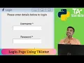 Login Page using TKinter Tkinter tutorial Python Tkinter GUI Login Page Techy Adesh