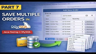 Part 7 Cafe Management System in Java Swing MySQL - Save Multiple Orders