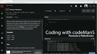 Codewars 6 kyu Permute a Palindrome Javascript