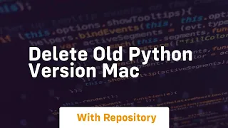 delete old python version mac