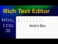 Crafting your Own Rich Text Editor HTML CSS JavaScript Tutorial