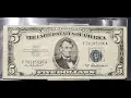 1953 5 Blue Seal Banknotes Worth GOOD Money - Silver Certificate Values