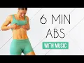 6 MIN FLAT ABS WORKOUT - with music At Home No Equipment