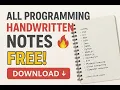 Complete Programming Notes Handwritten FREE Google Drive Download